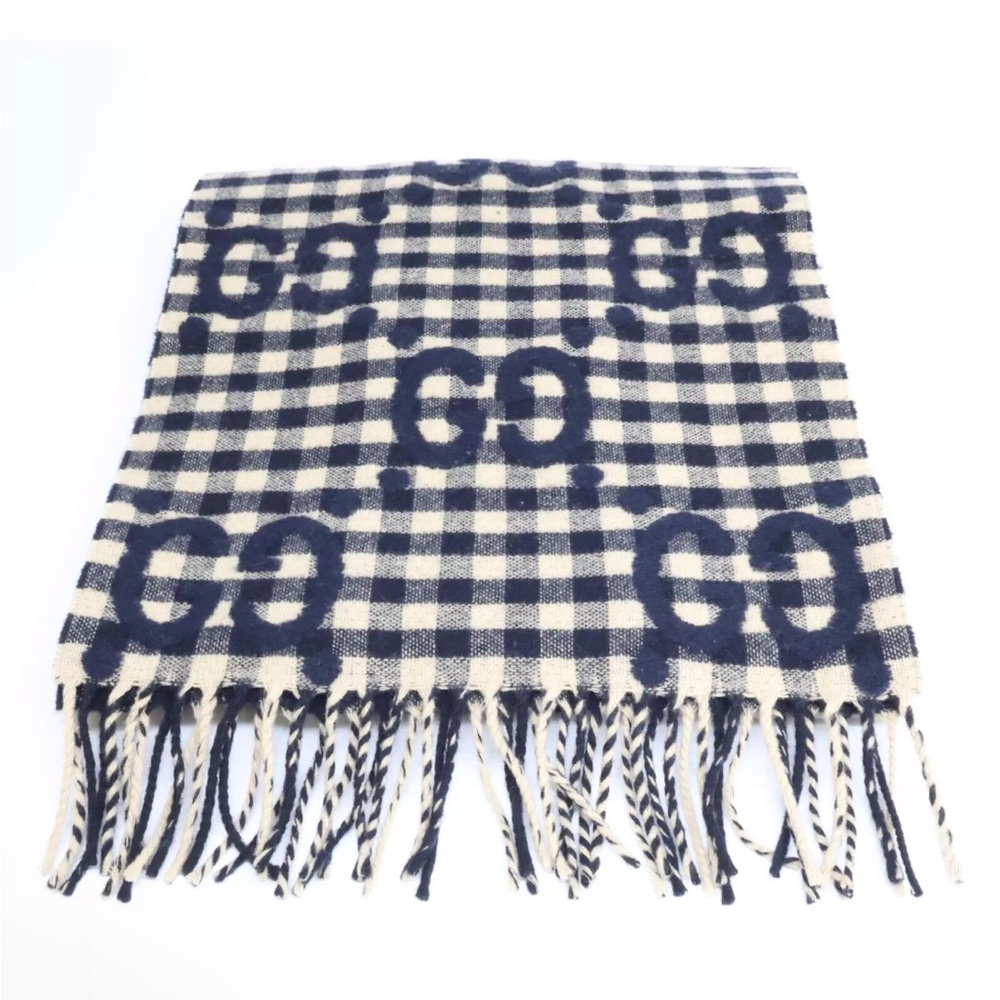 Gucci GG Jacquard Checkered Scarf - Picture 2 of 5
